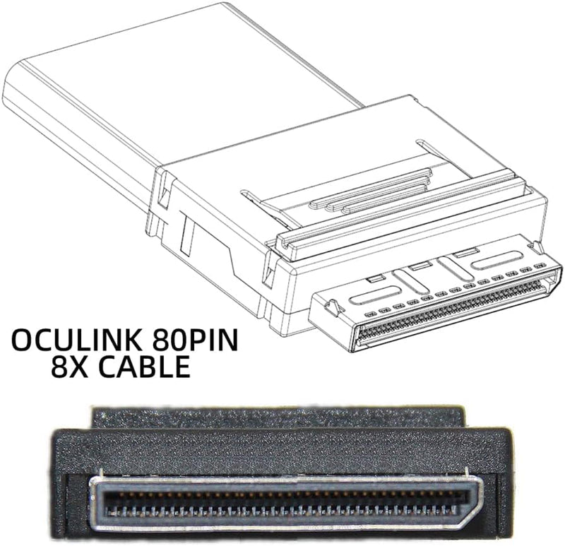 NFHK OCuLink 50cm PCIe PCI-Express SFF-8611 8x 8-Lane zu Dual SFF-8643 HD 4x SSD Daten Aktiv Kabel D