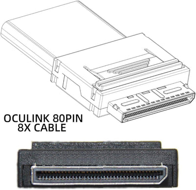 NFHK OCuLink PCIe PCI-Express SFF-8611 8X 8-Lane zu OCuLink SFF-8611 8X SSD Daten Aktiv Kabel 50cm,