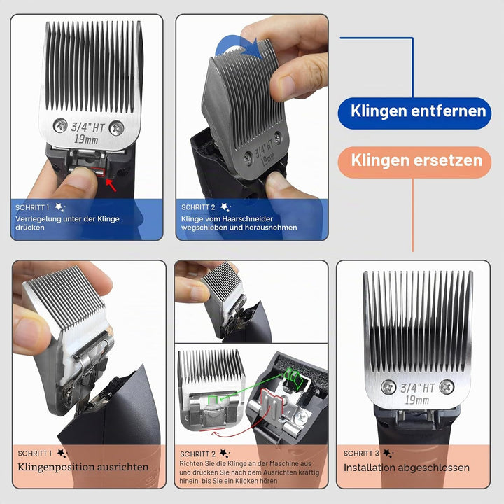 BESTBOMG 3/4HT Ersatzmesser für Hundepflege, kompatibel mit den Serien Heiniger/Moser Max45/Andis/Os