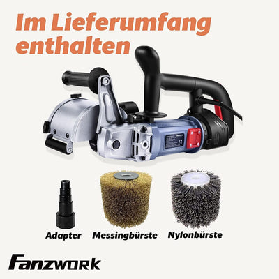 FANZWORK 1500 Watt Satiniermaschine Schleifmaschine Bürstenschleifgerät zur Renovierung von Oberfläc