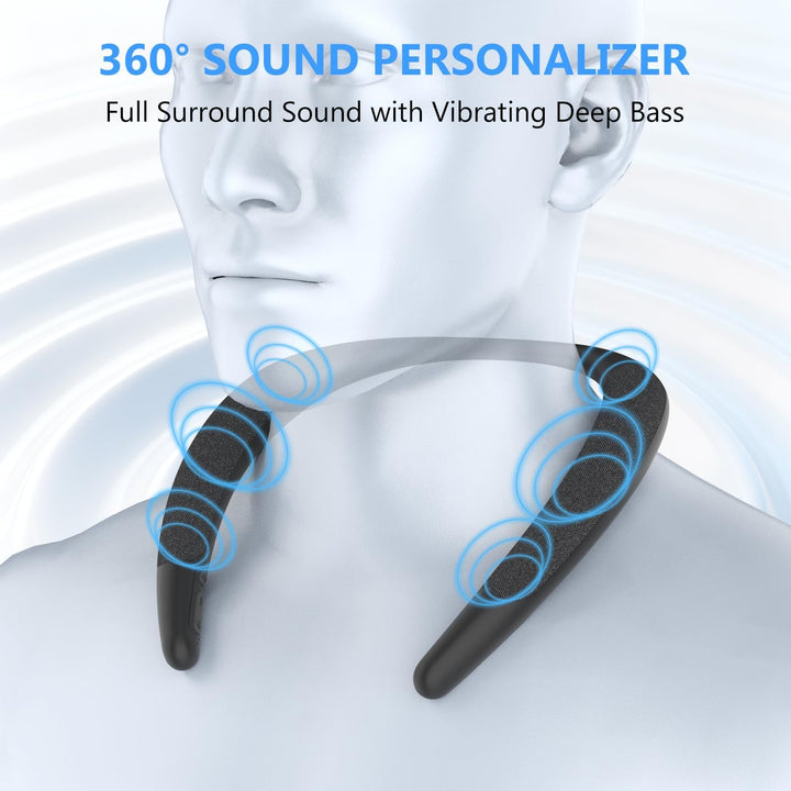Lautsprecher Tragbarer Nackenlautsprecher mit 3D Surroud Sound für Sport | 15 Stunden-Wiedergabe, Bl