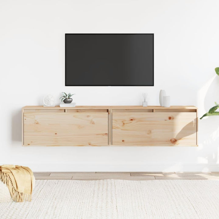 vidaXL 2X Massivholz Kiefer Wandschrank Hängeschrank TV Schrank Fernsehschrank Lowboard Fernsehtisch