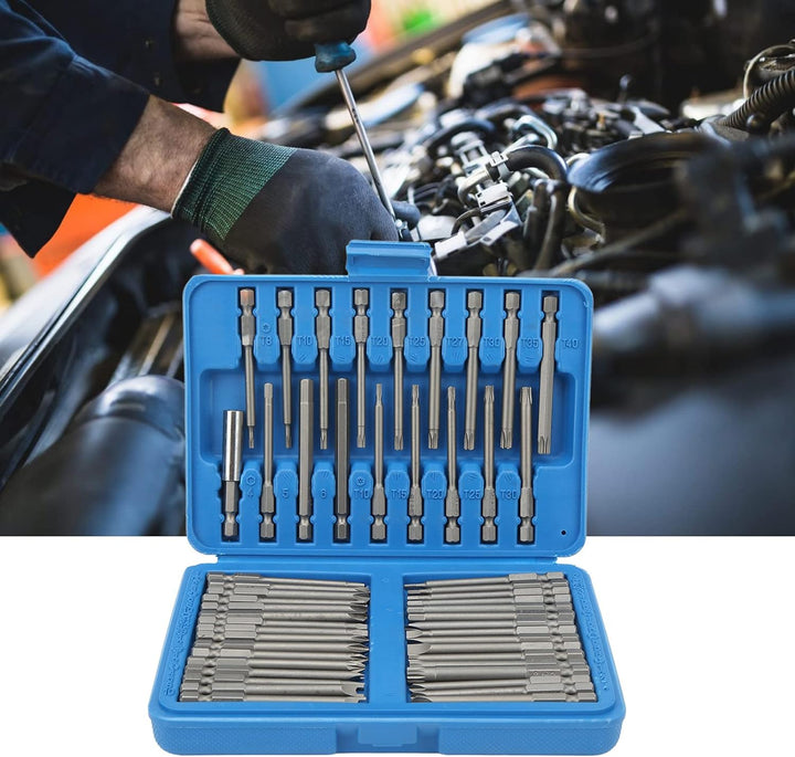fansheng Schraubendreher-Bit-Satz, 50 Stück magnetischer extra Langer Sicherheits-Bit-Satz, Schraube