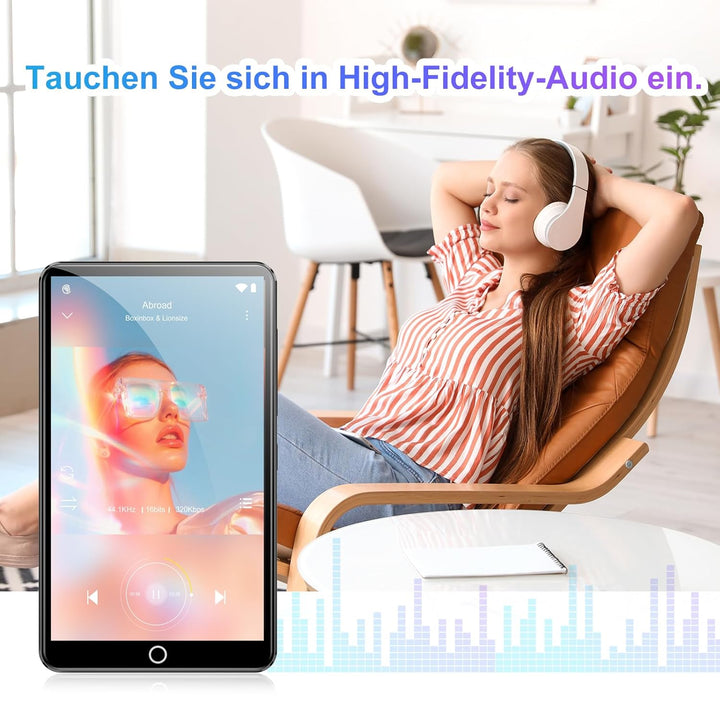 MP3-Player mit Bluetooth und WLAN, 80 GB Speicher Android Spotify MP4-Player mit Rückfahrkamera, 4,0