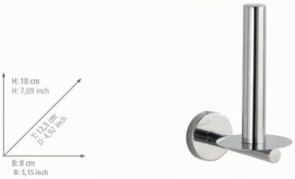 WENKO Ersatzrollenhalter Mod. Bosio Shine, Wandhalter für Toilettenpapier aus Edelstahl, glänzende O