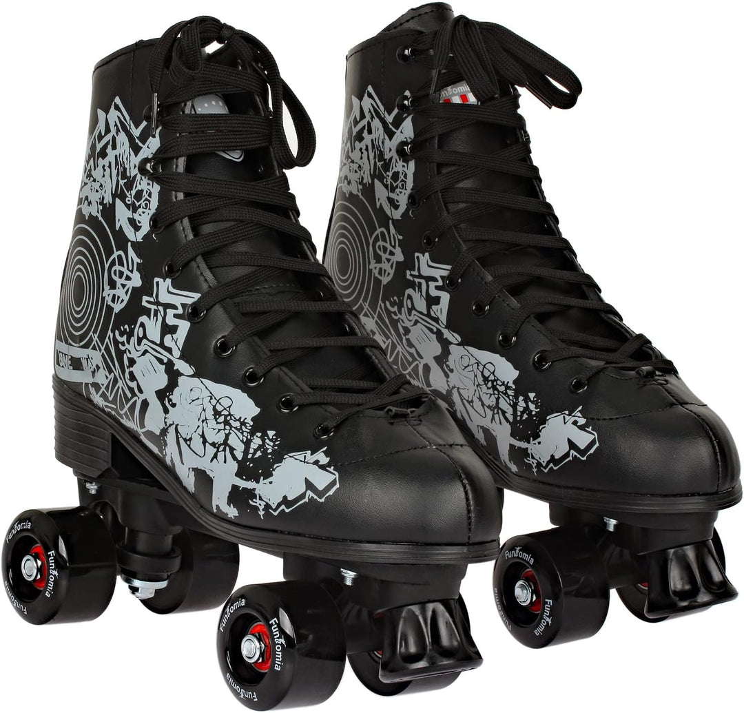 Rollschuhe/Discoroller in Grössen 30-44 - Rollerskates Disco Roller Skate Indoor Outdoor 34 Schwarz,
