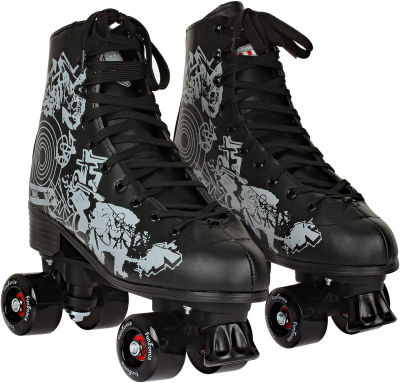 Rollschuhe/Discoroller in Grössen 30-44 - Rollerskates Disco Roller Skate Indoor Outdoor 32 Schwarz,