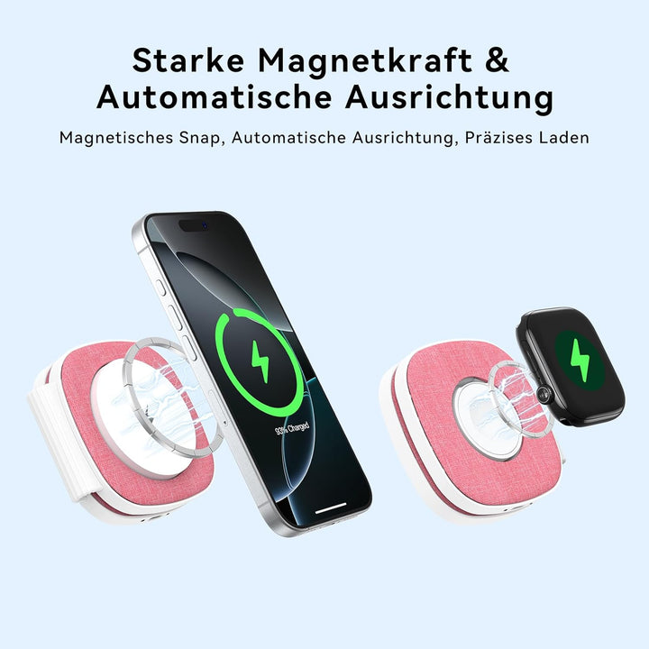 Faltbar 2 in 1 Ladestation für Apple Watch und iPhone für MagSafe iPhone 17e/Air/17/16/15/14/13/12 S