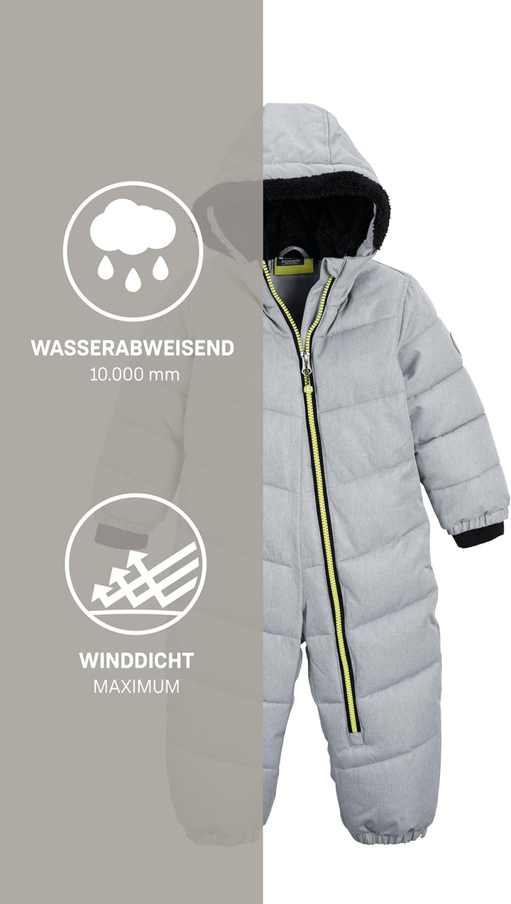 Killtec Unisex Kinder Karter Mini Overall In Daunenoptik Mit Kapuze 98-104 rauchblau, 98-104 rauchbl