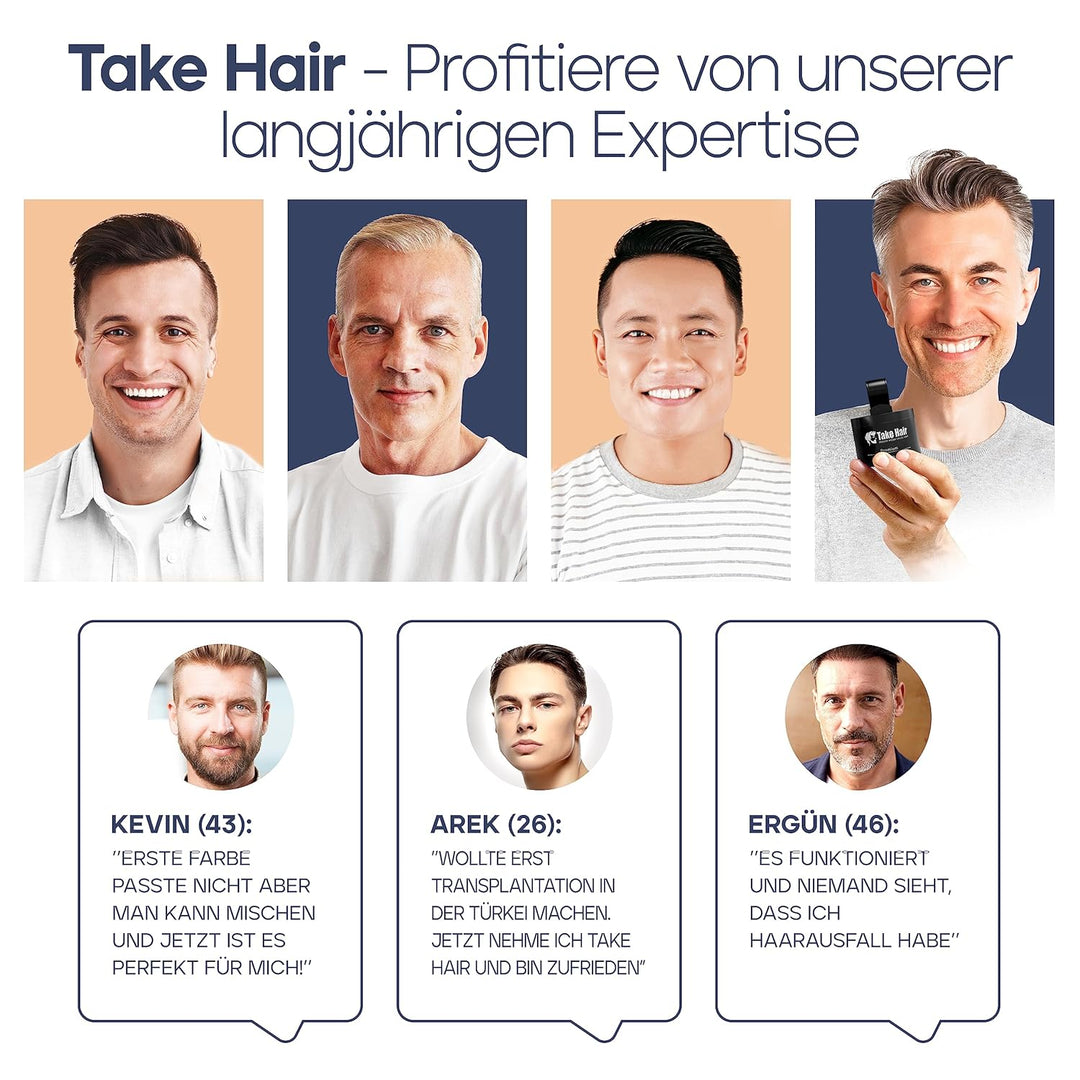 Take Hair Bartfärbemittel I 100% wasserfest I 4g Bartpuder für einen volleren Bart, Bartfärbemittel