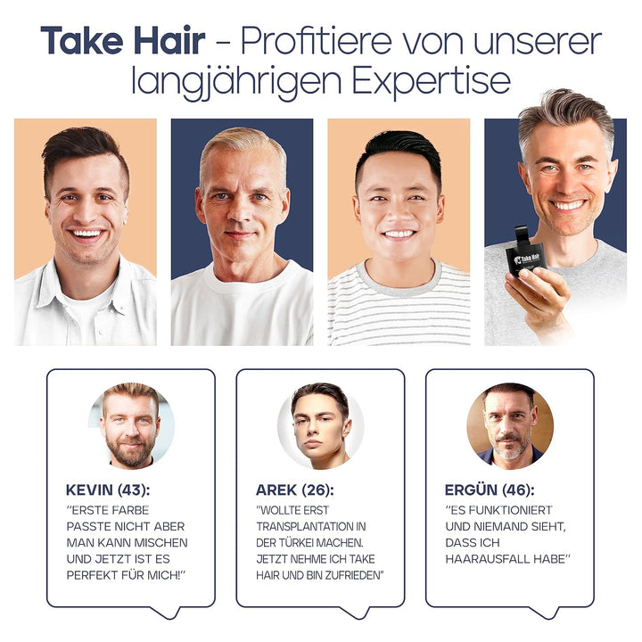 Take Hair Bartfärbemittel I 100% wasserfest I 4g Bartpuder für einen volleren Bart, Bartfärbemittel