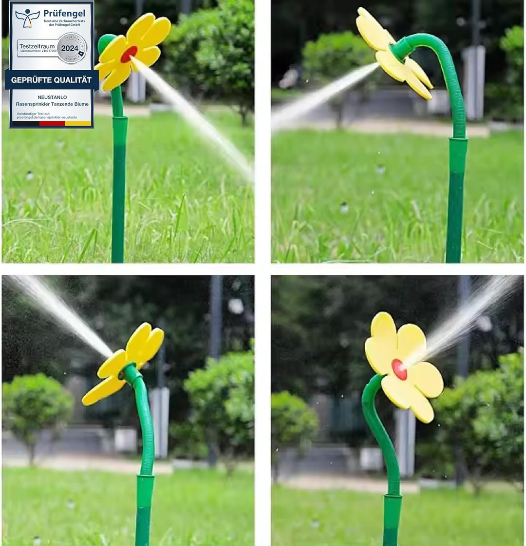 Neustanlo | Rasensprinkler Tanzende Blume | Farbe: Rot | Bewässerung Sprenger beweglich | der ideale