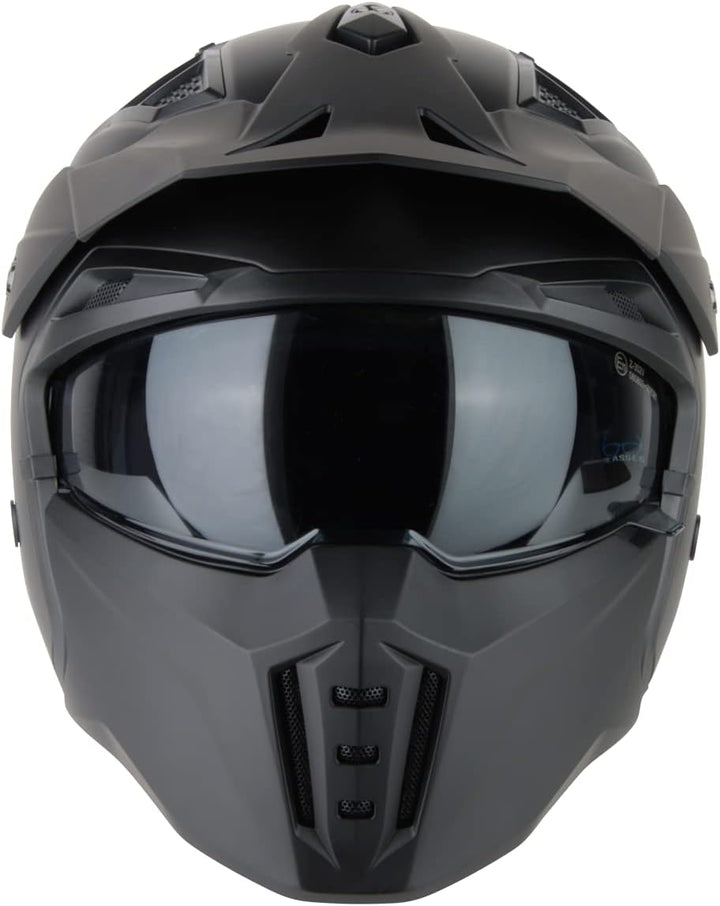 VINZ Kioto Jethelm / Streetfighter Helm | ECE 22.06 zugelassen | Rollerhelm mit Sonnenvisier / Sonne