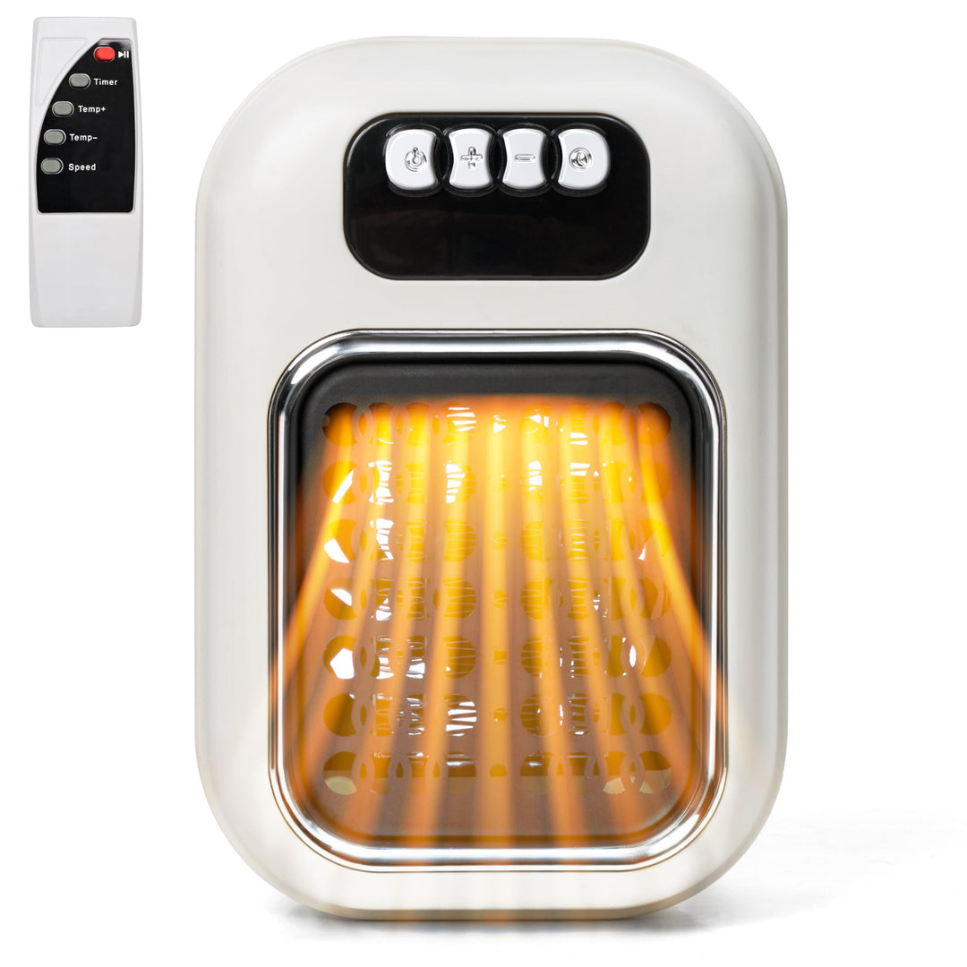 Steckdosen Heizlüfter 600W Keramik Heizung mit Thermostat Remote Wall Outlet Space PTC Keramische He
