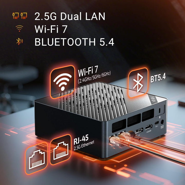 MINIX ER937-AI Mini PC, AMD Ryzen AI 9 HX 370 (80TOPS), Radeon 890M, 32GB DDR5/ 1TB PCIe 4.0 SSD/Fin