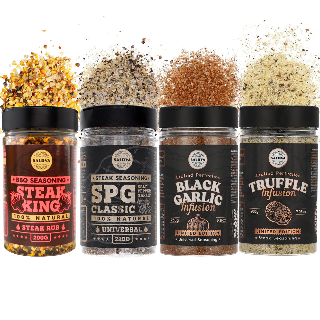 Steak House Collection Premium Seasonings - Schwarzer Knoblauch, Trüffel, Steak King & SPG BBQ Rubs