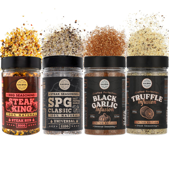 Steak House Collection Premium Seasonings - Schwarzer Knoblauch, Trüffel, Steak King & SPG BBQ Rubs