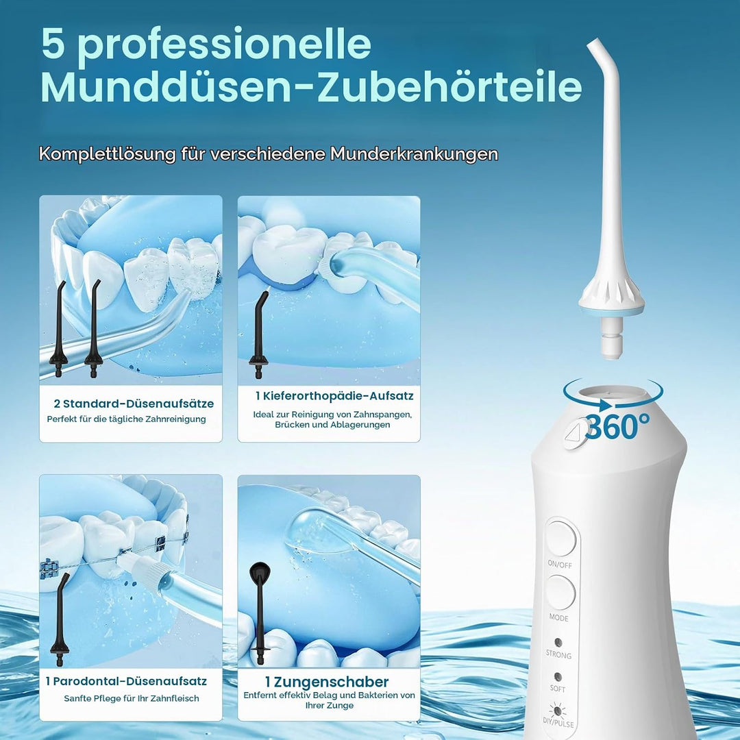 Munddusche Kabellos 4 Modi 12 Stufen Water Flosser 0.6MM Wasserstrahl Oral Elektrische Zahnseide Zah
