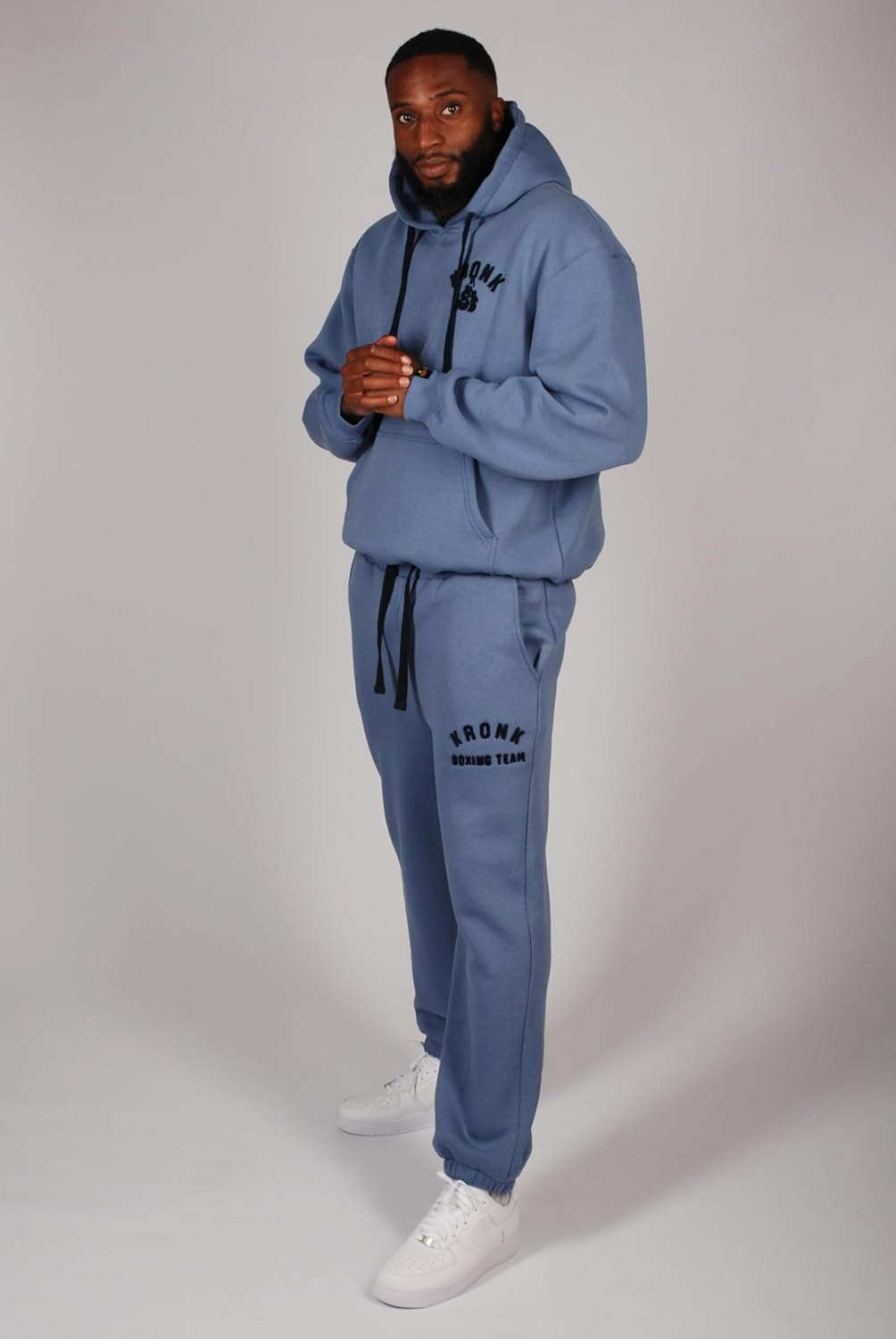 Kronk Detroit Applique Herren Hoodie Regular Fit L Boxteam Steel Blue, L Boxteam Steel Blue