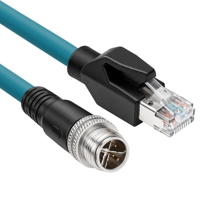 SZRMCC M12 8 Pin X-Coded Stecker auf RJ45 Ethernet Kabel Cat7e Gigabit Geschirmtes Wasserdicht Kabel