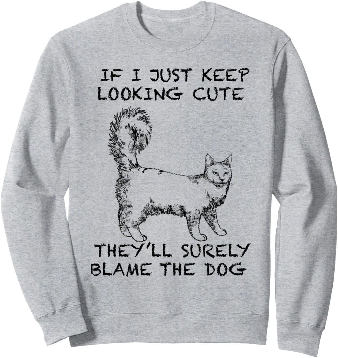 Angora Lustige Katze Zitat Hand gezeichnete Kunst Sweatshirt