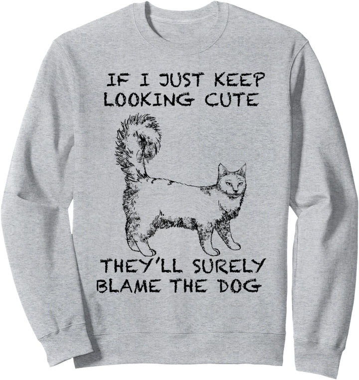 Angora Lustige Katze Zitat Hand gezeichnete Kunst Sweatshirt