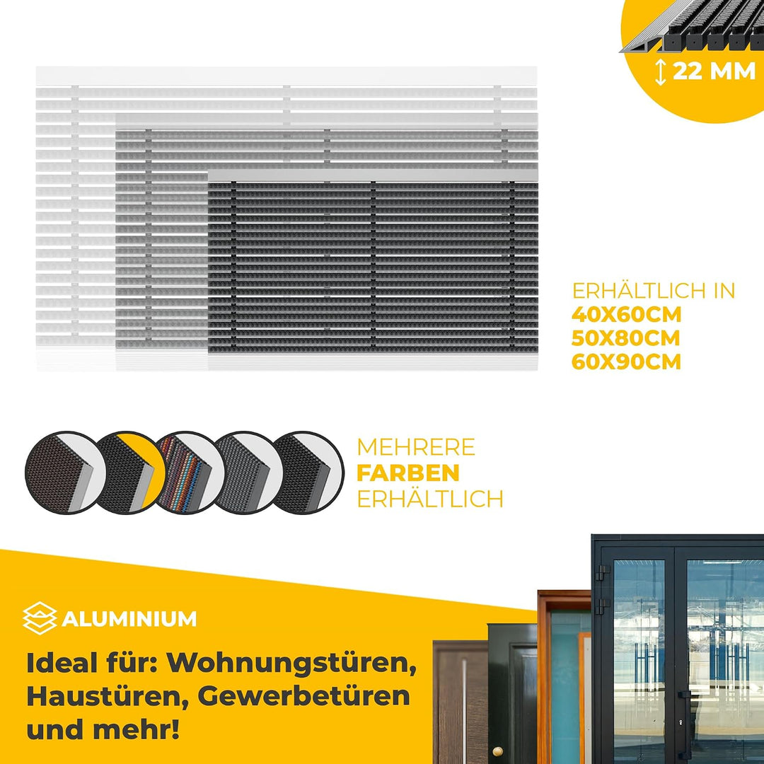 Entrando Fussmatte 60x90 cm - Schuhabstreifer mit Bürsten für aussen, Schwarz | Wetterfeste Schmutzf