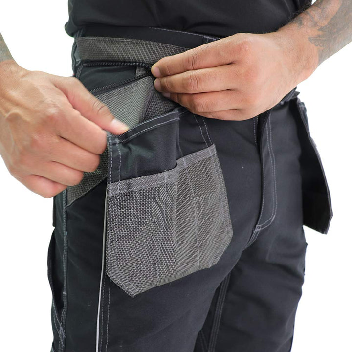 Lee Cooper LCPNT224 Cargo-Hose mit Holstertasche - Arbeitshose 32W / 33L Blau, 32W / 33L Blau