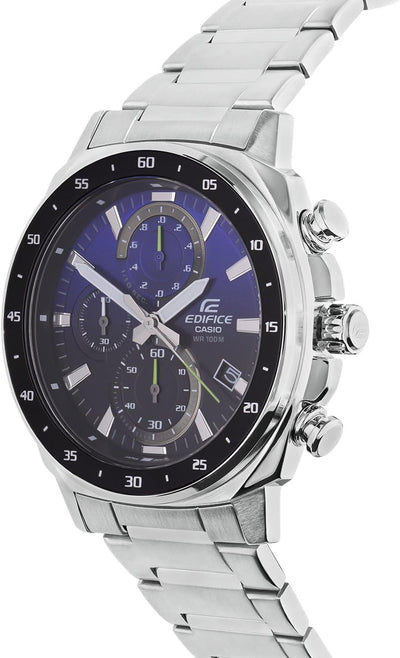 Casio Edifice Herren Chronograph Armbanduhr Silber/Blau