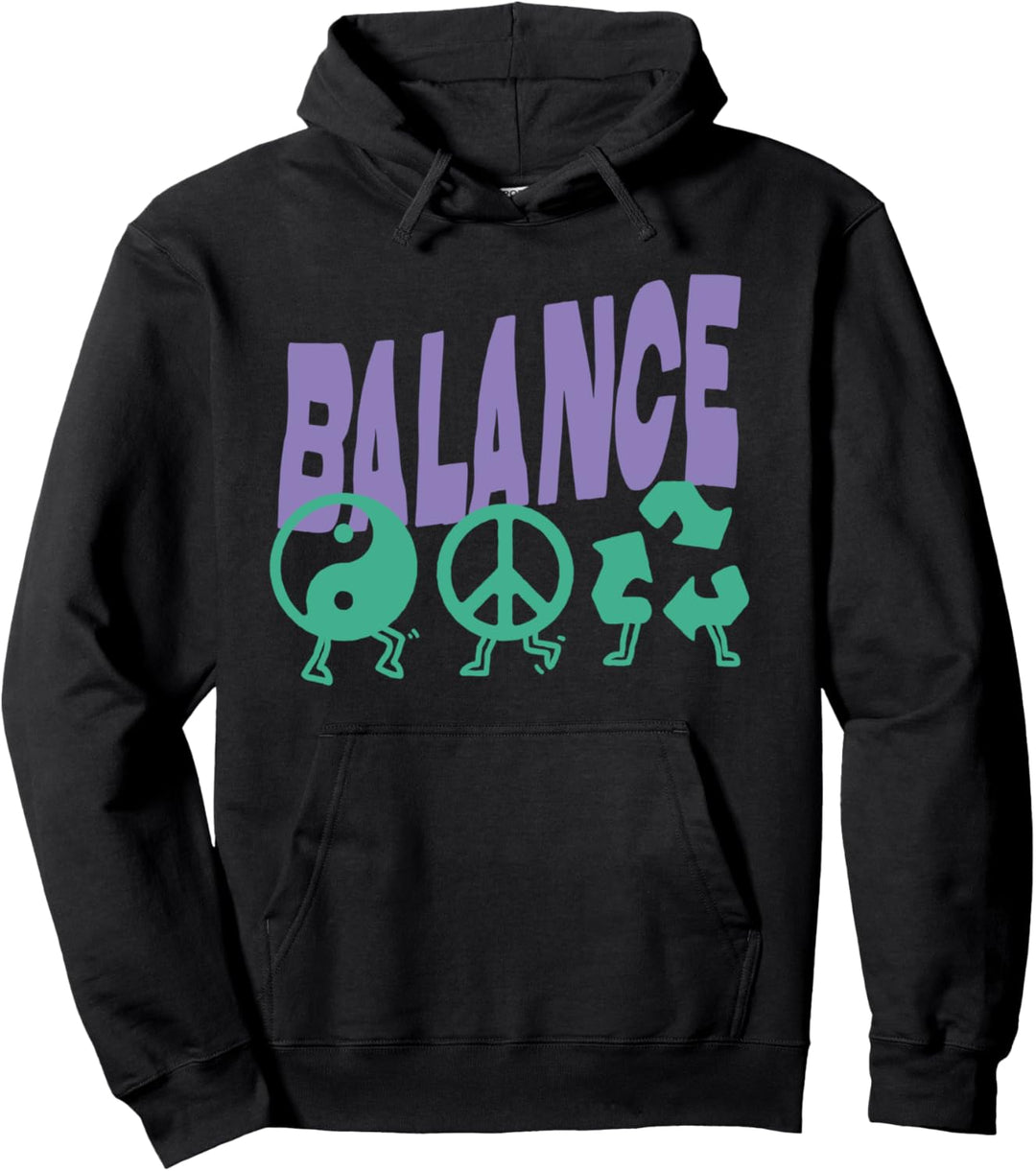 Das Leben ist alles über Balance Harmony Green Earth Eco Yin Yang Pullover Hoodie