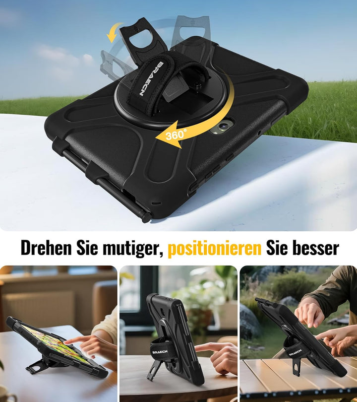 BRAECN Hülle für Samsung Galaxy Tab Active 4 Pro 2022 / Active Pro 2019 10.1 Zoll, Stossfeste Robust