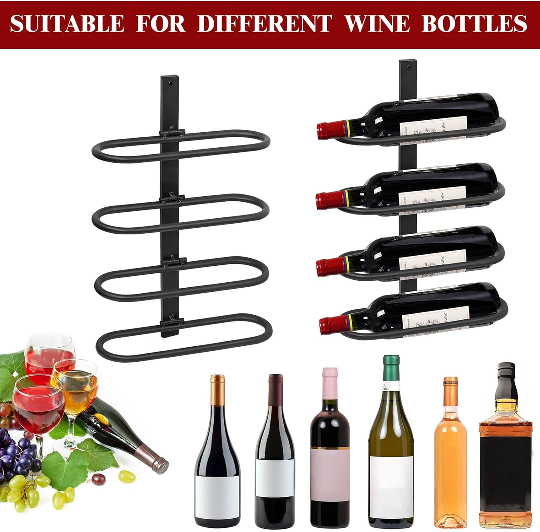 KHayRovies Weinregal Wand Metall, Weinflaschenhalter zur Wandmontage, Weinhalter für 8 Flaschen, Fla