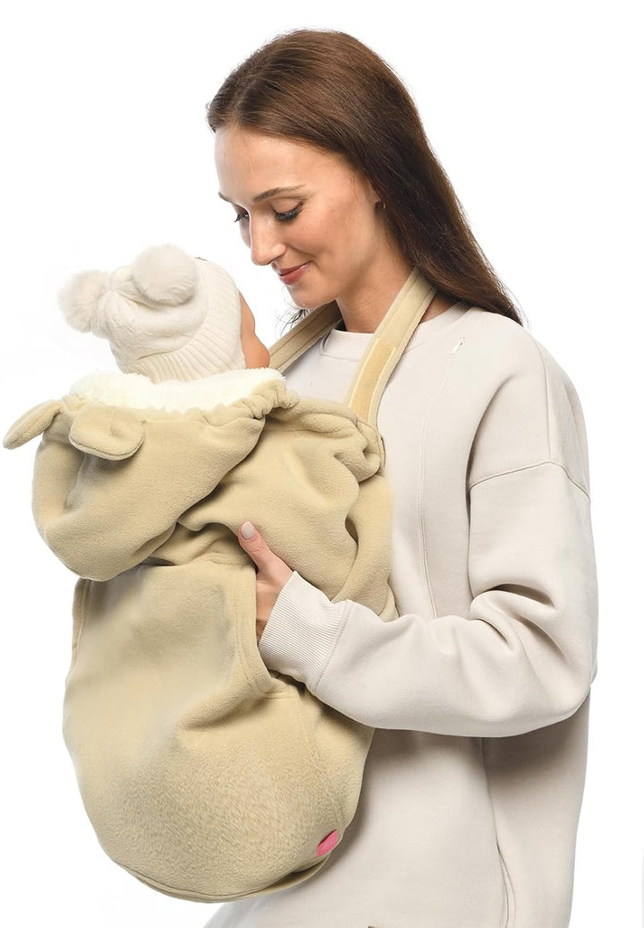 Mija - Tragecover, Universal Bezug für Baby Carrier/Tragetücher/Cape 4023 (Beige/Weiss), Beige/Wei&#