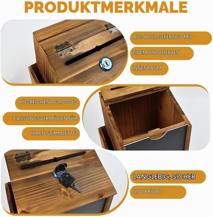 Vorschlagsbox Holz Vorschlag Box Spendenbox Wahlurne Suggestion Box Mit Schloss and Lock Wooden Tip