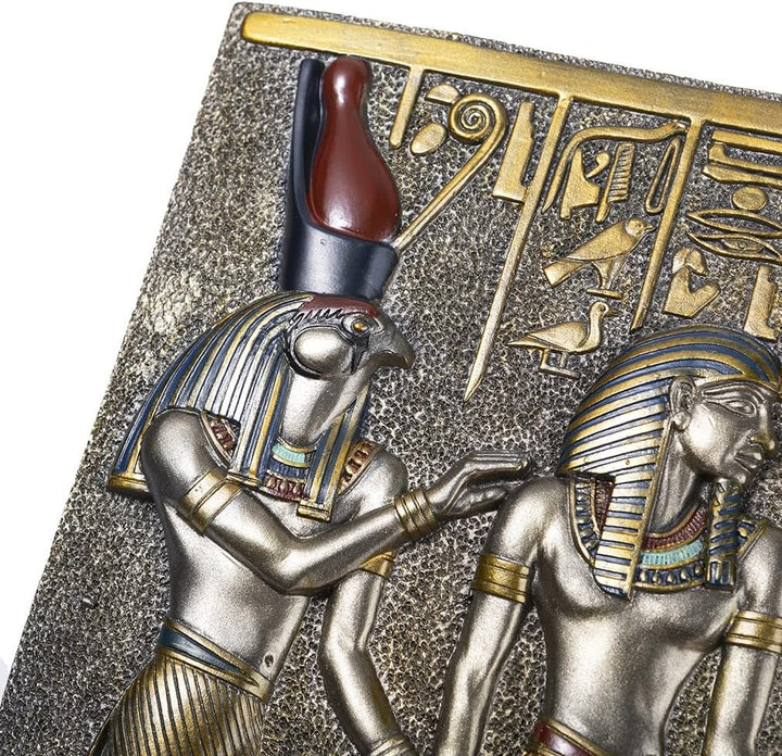 Lachineuse - Ägyptisches Bas-Relief 28 x 25 cm – ägyptischer Rahmen mit Pharaonen & Hieroglyphen – Ä