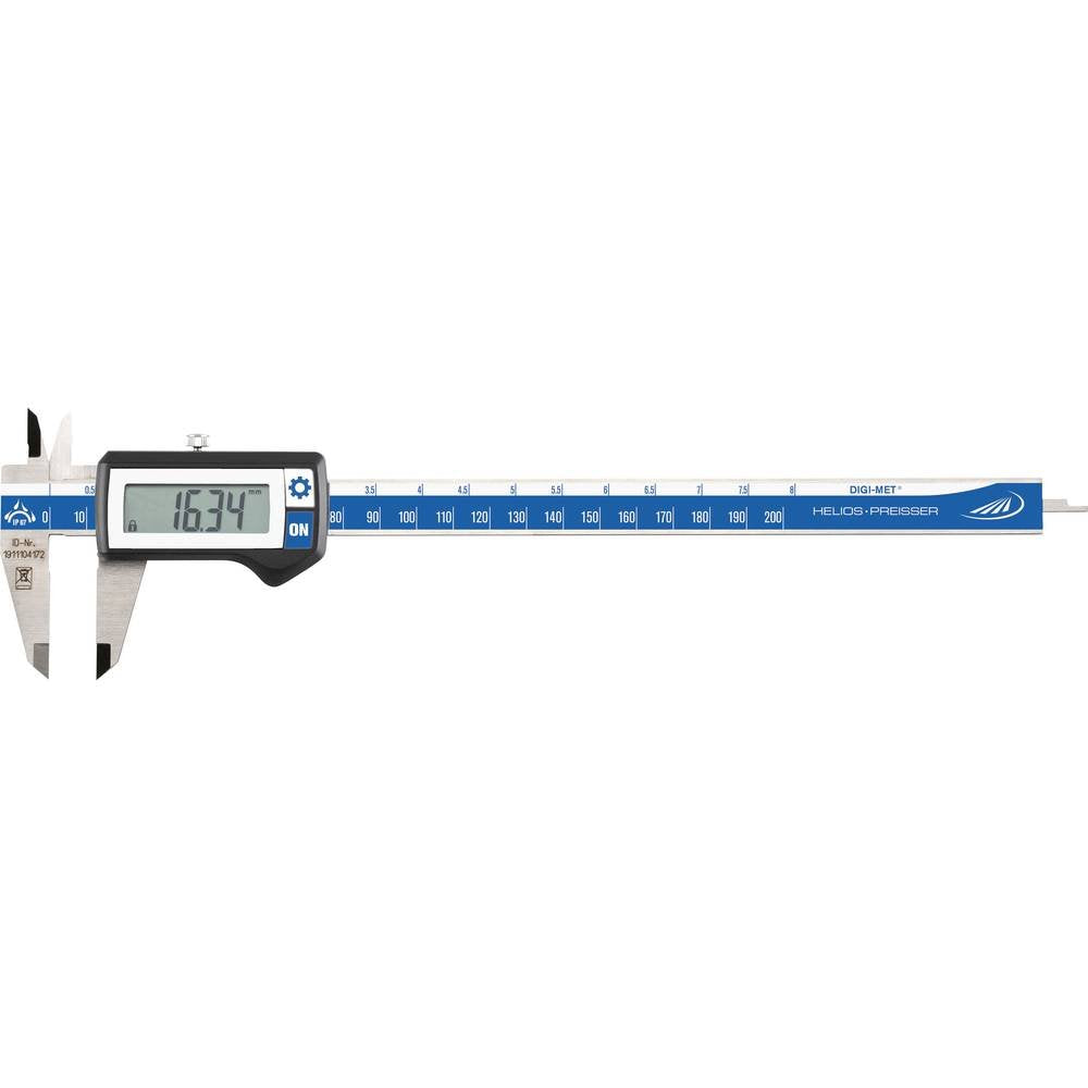 HELIOS-PREISSER Preisser Digitaler Taschenmessschieber eckiges Tiefenmass 200 x 50 mm 1326418 Blau,