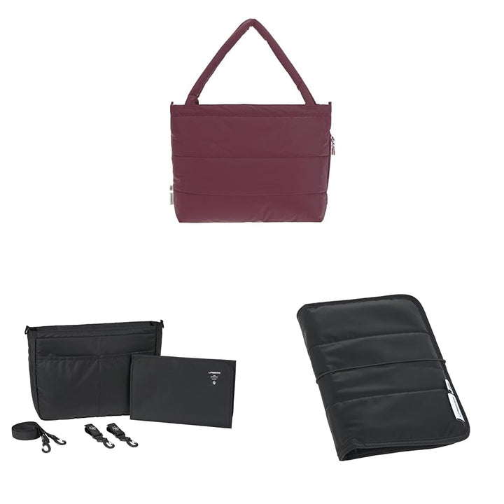 LÄSSIG Bundle Baby Wickeltasche Shopper mit Kinderwagenbefestigung+ Kinderwagenorganizer + Windeltas