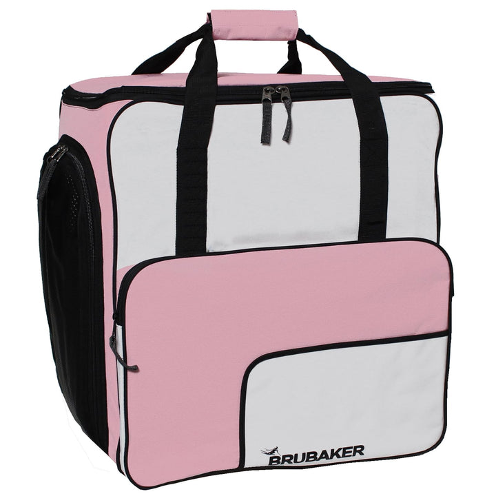 BRUBAKER Skischuhtasche Helmtasche 'Super Function' Comfort Stiefeltasche mit Rucksackfunktion Rosa/