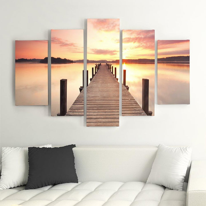 Feeby Frames, Leinwandbild Bilder Wand Bild - 5 Teile - Wandbilder Kunstdruck 150x100 cm, Typ A A ty