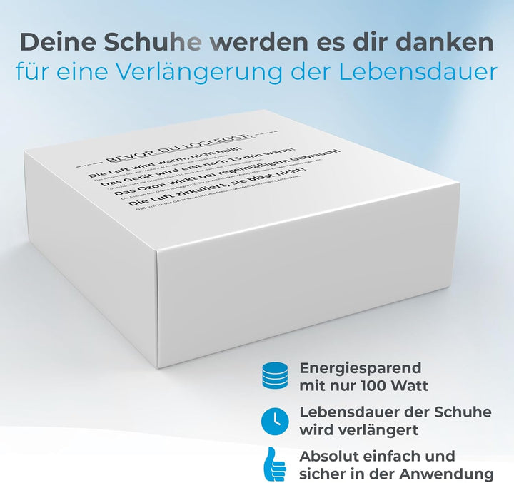 Schuhtrockner elektrisch - Antibakteriell mit [AKTIVSAUERSTOFF] zur Desinfektion Schuhwärmer Stiefel