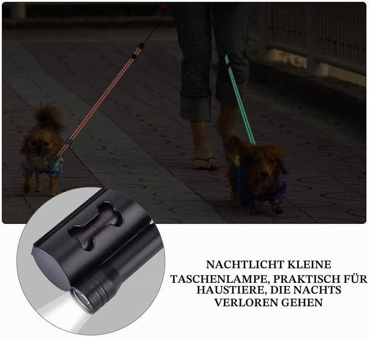 Gobesty Doppelte Einziehbare Hundeleine, 3M Flexible Einziehbare Hundeleine Doppelleine fur Zwei Hun