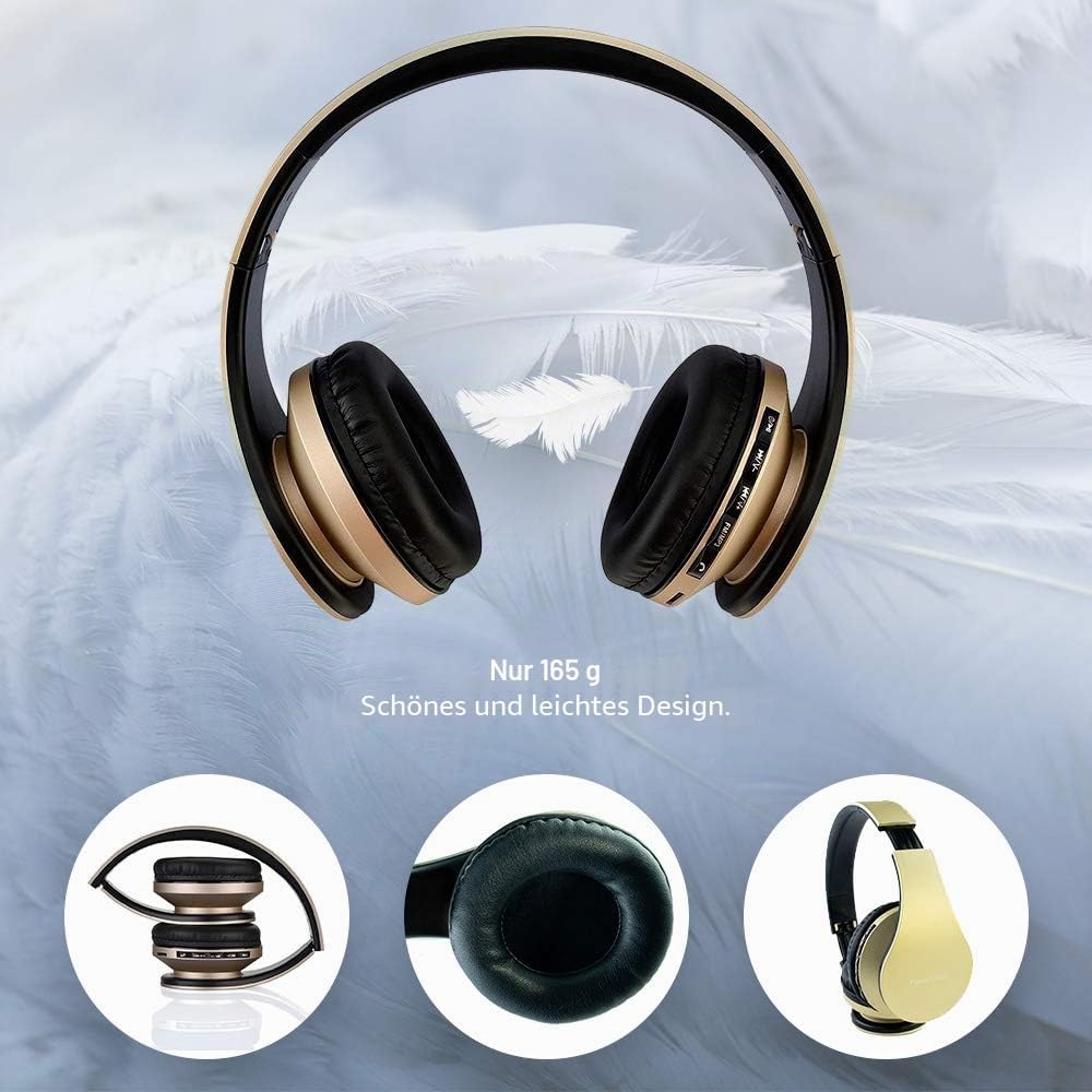 PowerLocus P1 Bluetooth Kopfhörer Kabellos, Wireless 5.0 Bluetooth Kopfhörer Over-Ear, Over Ear Kopf