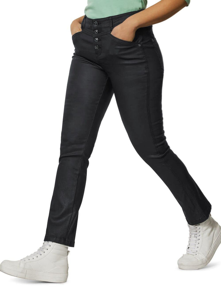 Street One Damen Boot Cut Hose A375795 38W / 28L Schwarz, 38W / 28L Schwarz