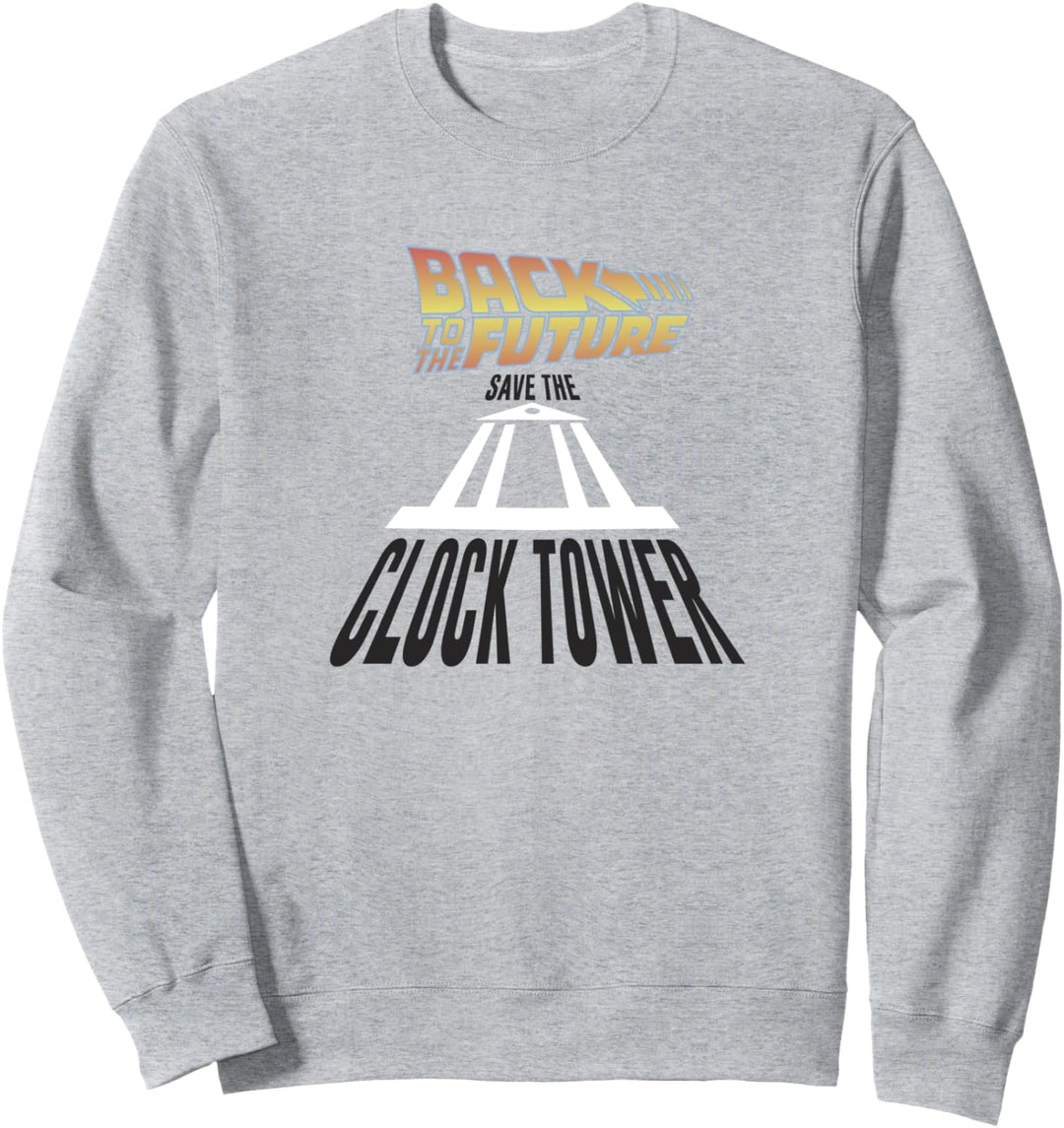 Back To The Future Save The Clock Tower Stretched Logo Sweatshirt