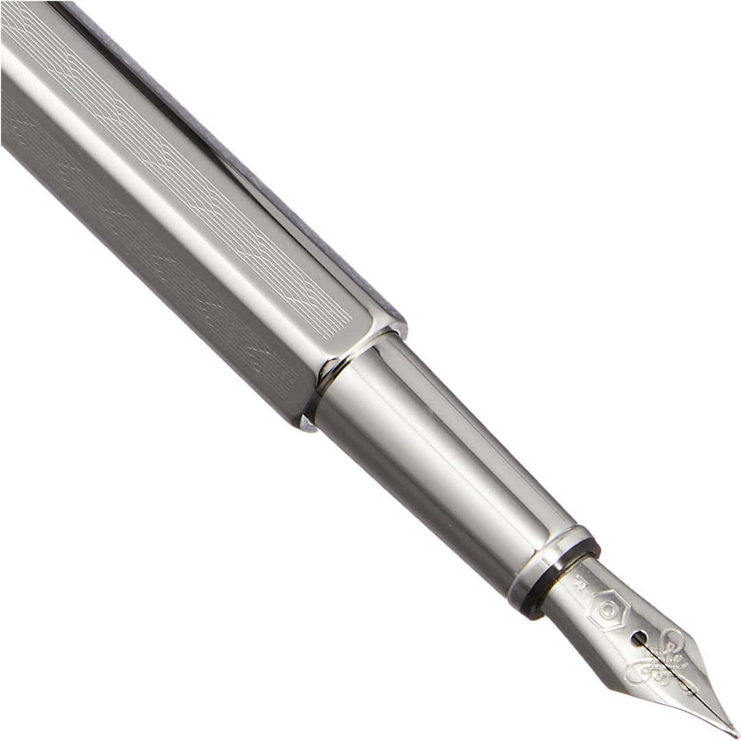Caran d'Ache Füllhalter Ecridor Chevron, palladiert, Feder:fein (F), 1 Stück (1er Pack)