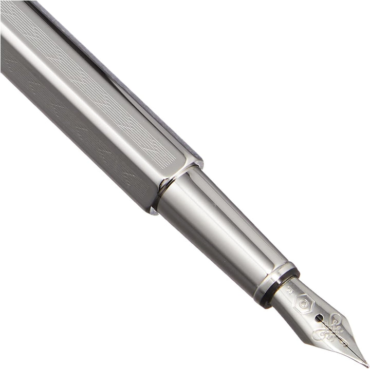 Caran d'Ache Füllhalter Ecridor Chevron, palladiert, Feder:fein (F), 1 Stück (1er Pack)