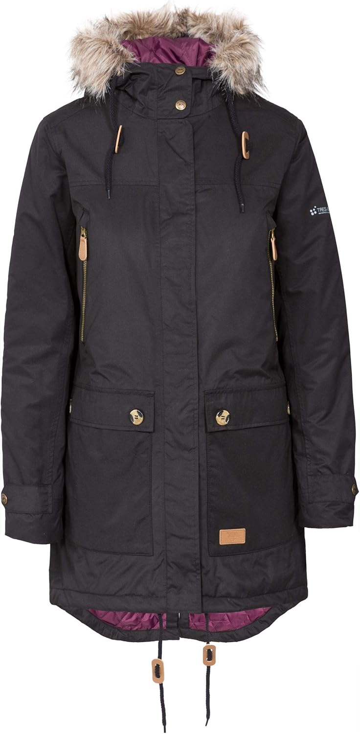 Trespass Damen Clea Jacke XXS Schwarz, XXS Schwarz