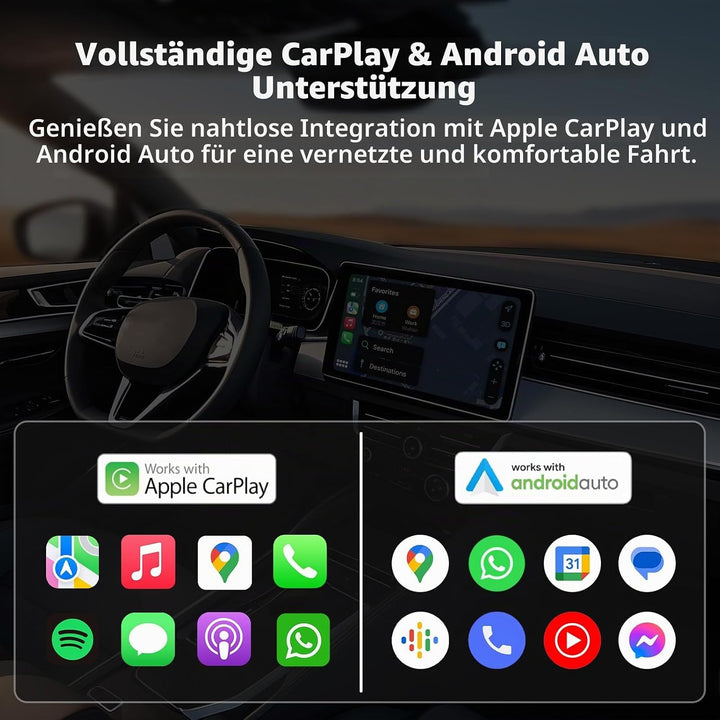 Sunweyer S21 Wireless CarPlay und Android Auto Adapter, 2 in 1 Auto Konnektivität Dongle, Plug & Pla