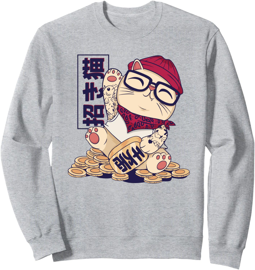 Cool Luck Kitty Japan Japanisch Sweatshirt
