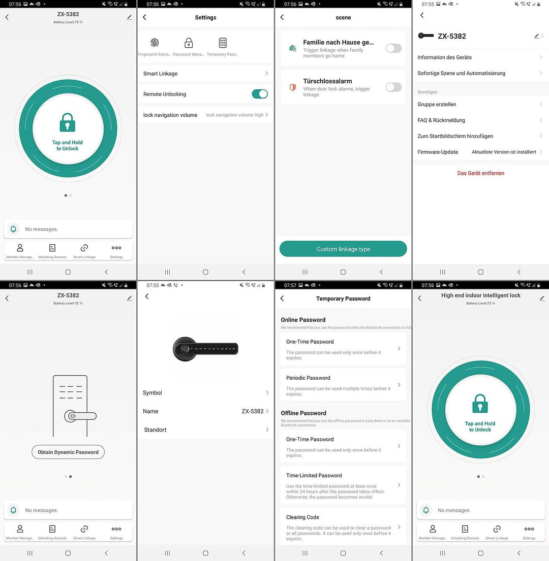 VisorTech Türbeschlag Fingerprint: 3er-Set Sicherheits-Türbeschläge mit Fingerabdruck-Scanner, PIN &amp;